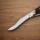 Rough Ryder Desert Fox Jumbo Trapper Pocket Knife Stainless Steel Blades Black/Orange Micarta Handle