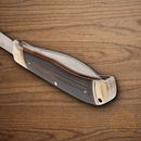 Rough Ryder Desert Fox Jumbo Trapper Pocket Knife Stainless Steel Blades Black/Orange Micarta Handle