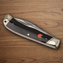 Rough Ryder Desert Fox Jumbo Trapper Pocket Knife Stainless Steel Blades Black/Orange Micarta Handle