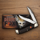 Rough Ryder Desert Fox Jumbo Trapper Pocket Knife Stainless Steel Blades Black/Orange Micarta Handle