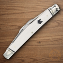 Rough Ryder Fox Congress Pocket Knife Stainless Steel Blades White Micarta Handle
