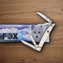 Rough Ryder Fox Congress Pocket Knife Stainless Steel Blades White Micarta Handle