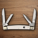 Rough Ryder Fox Congress Pocket Knife Stainless Steel Blades White Micarta Handle