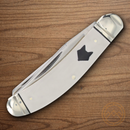 Rough Ryder Sowbelly Trapper Pocket Knife Stainless Steel Blades White Micarta Handle
