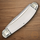 Rough Ryder Sowbelly Trapper Pocket Knife Stainless Steel Blades White Micarta Handle