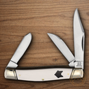 Rough Ryder Stockman Pocket Knife Stainless Steel Blades White Micarta Handle