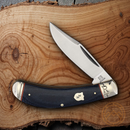 Rough Ryder Bow Trapper Folding Knife 3" 440A Steel Blade Denim Micarta Handle
