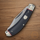 Rough Ryder Bow Trapper Pocket Knife Stainless Steel Blades Black Micarta Handle
