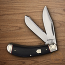 Rough Ryder Bow Trapper Pocket Knife Stainless Steel Blades Black Micarta Handle