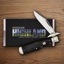 Rough Ryder Highland Folding Knife Stainless Steel Blade Black Micarta Handle