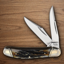 Rough Ryder Copperhead Pocket Knife Carbon Steel Blades Cinnamon Stag Bone Handle