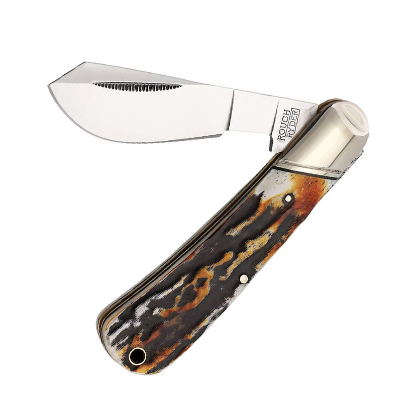 Rough Ryder Cotton Sampler Folding Knife Carbon Steel Wide Belly Blade Cinnamon Stag Bone Handle 2426 -Rough Ryder - Survivor Hand Precision Knives & Outdoor Gear Store