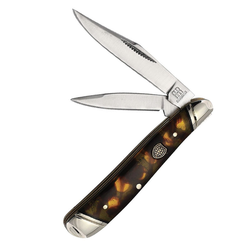 Rough Ryder Peanut Pocket Knife Stainless Steel Clip And Pen Blades Imitation Tortoise Shell Handle 2448 -Rough Ryder - Survivor Hand Precision Knives & Outdoor Gear Store