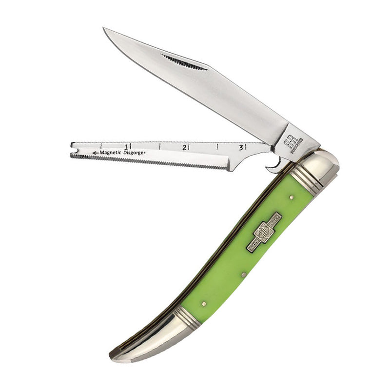 Rough Ryder Fish Folder Pocket Knife Stainless Steel Clip And Scaler Blades Glow Synthetic Handle 2495 -Rough Ryder - Survivor Hand Precision Knives & Outdoor Gear Store
