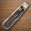 Rough Ryder Jumbo Trapper Pocket Knife Carbon Steel Blades Cinnamon Stag Bone Handle