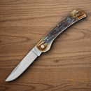Rough Ryder Folding Knife Carbon Steel Blade Cinnamon Bonestag  Handle