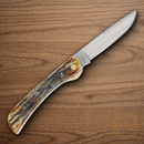 Rough Ryder Folding Knife Carbon Steel Blade Cinnamon Bonestag  Handle