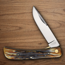 Rough Ryder Folding Knife Carbon Steel Blade Cinnamon Bonestag  Handle