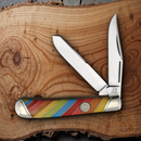 Rough Ryder Trapper Lollipop Pocket Knife Stainless Steel Clip And Spey Blades Multi Synthetic Handle 2463