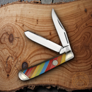 Rough Ryder Trapper Lollipop Pocket Knife Stainless Steel Clip And Spey Blades Multi Synthetic Handle 2463