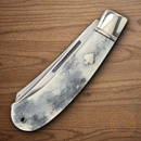 Rough Ryder Apaloosa Pocket Knife Stainless Steel Blades White/Gray Bone Handle