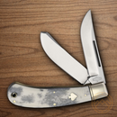 Rough Ryder Apaloosa Pocket Knife Stainless Steel Blades White/Gray Bone Handle