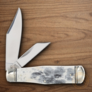 Rough Ryder Appaloosa Coke Bottle Pocket Knife Stainless Steel Blades White/Gray Bone Handle
