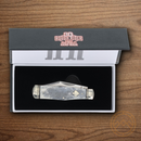 Rough Ryder Appaloosa Coke Bottle Pocket Knife Stainless Steel Blades White/Gray Bone Handle