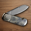 Rough Ryder Appaloosa Folding Knife Stainless Steel Blades White/Gray Bone Handle