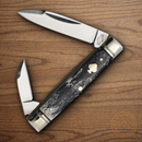 Rough Ryder Appaloosa Capital Intern Pocket Knife Stainless Steel Blades White/Gray Bone Handle