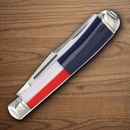 Rough Ryder Texas Star Trapper Pocket Knife Stainless Steel Blades Red/White/Blue Plastic Handle