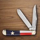 Rough Ryder Texas Star Trapper Pocket Knife Stainless Steel Blades Red/White/Blue Plastic Handle