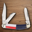 Rough Ryder Texas Star Sowbelly Pocket Knife Stainless Steel Blade Red/White/Blue Synthetic Handle