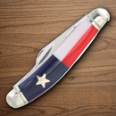 Rough Ryder Texas Star Sowbelly Pocket Knife Stainless Steel Blade Red/White/Blue Synthetic Handle