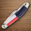 Rough Ryder Texas Star Sowbelly Pocket Knife Stainless Steel Blade Red/White/Blue Synthetic Handle