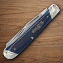 Rough Ryder Patriot Series Trapper Pocket Knife Stainless Steel Blades Blue Bone Handle