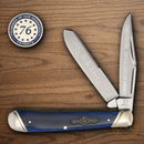 Rough Ryder Patriot Series Trapper Pocket Knife Stainless Steel Blades Blue Bone Handle