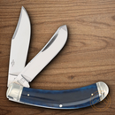Rough Ryder Patriot Series Bow Trapper Pocket Knife Stainless Steel Blades Blue Bone Handle