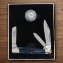 Rough Ryder Patriot Series Stockman Pocket Knife Stainless Steel Blades Blue Bone Handle