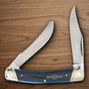 Rough Ryder Patriot Series Moose Pocket Knife Stainless Steel Blades Blue Bone Handle