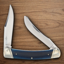 Rough Ryder Patriot Series Moose Pocket Knife Stainless Steel Blades Blue Bone Handle