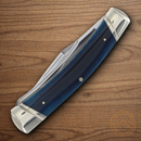 Rough Ryder Patriot Series Moose Pocket Knife Stainless Steel Blades Blue Bone Handle