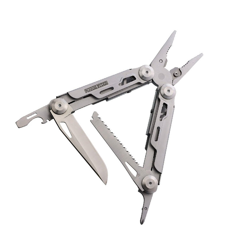Rough Ryder Calypso Multi-Tool D2 Tool Steel Large And Saw Blades Silver Stainless Steel Handle 2515 -Rough Ryder - Survivor Hand Precision Knives & Outdoor Gear Store
