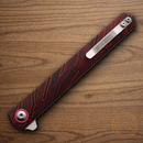 Rough Ryder String Bean Folding Knife 3.75" Stainless Steel Blade Black/Red G10 Handle