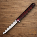 Rough Ryder String Bean Folding Knife 3.75" Stainless Steel Blade Black/Red G10 Handle