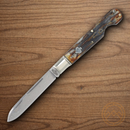 Rough Ryder Folding Knife Damascus Steel Blade Cinnamon Jigged Bone Handle