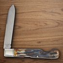 Rough Ryder Folding Knife Damascus Steel Blade Cinnamon Jigged Bone Handle