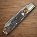 Rough Ryder Folding Knife Damascus Steel Blade Cinnamon Jigged Bone Handle