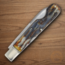 Rough Ryder Folding Knife Damascus Steel Blade Cinnamon Jigged Bone Handle