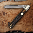 Rough Ryder Doctor Folding Knife Damascus Steel Spear Blade Cinnamon Bone Handle